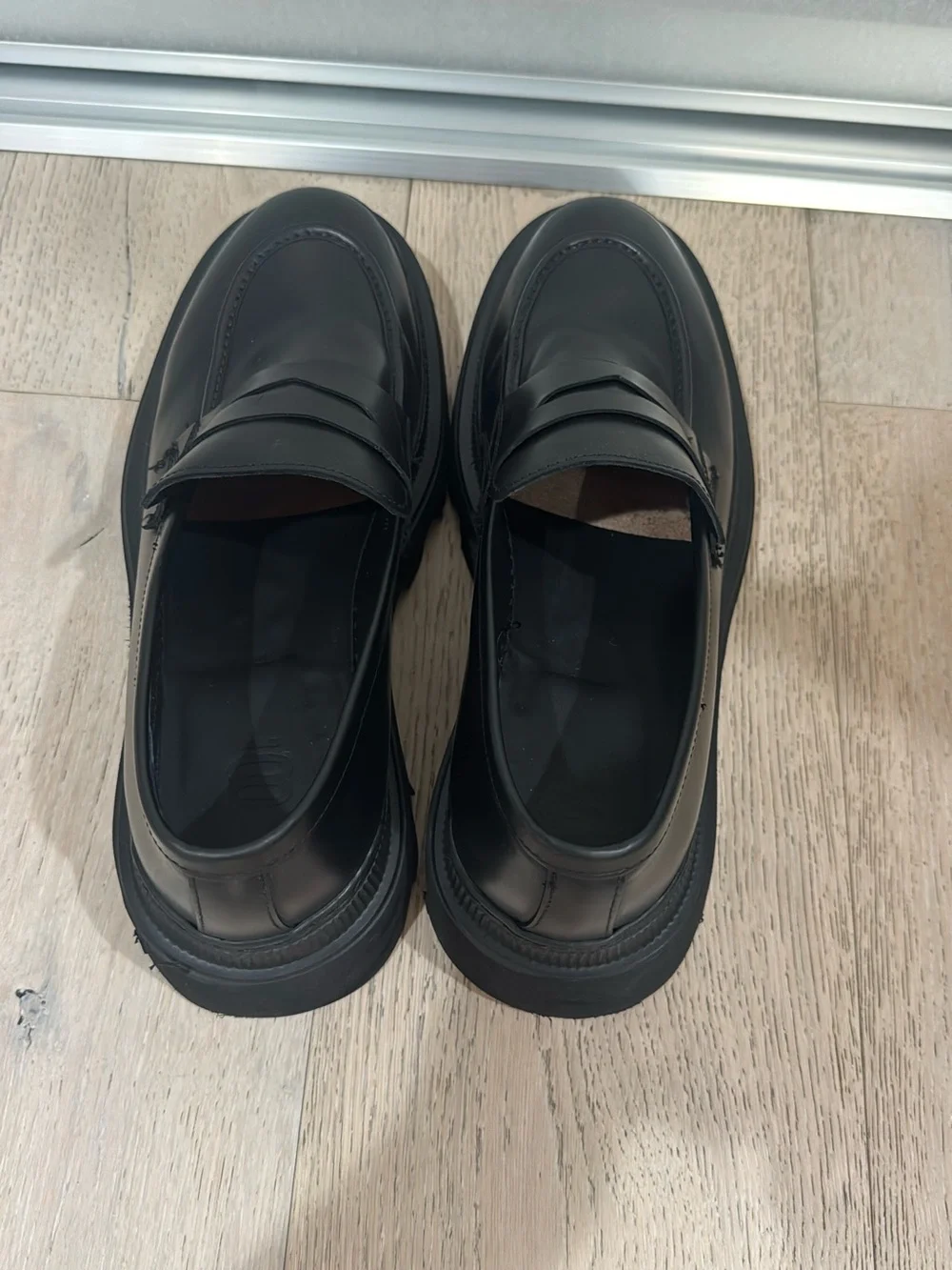 Men's Black Chunky Penny Loafers